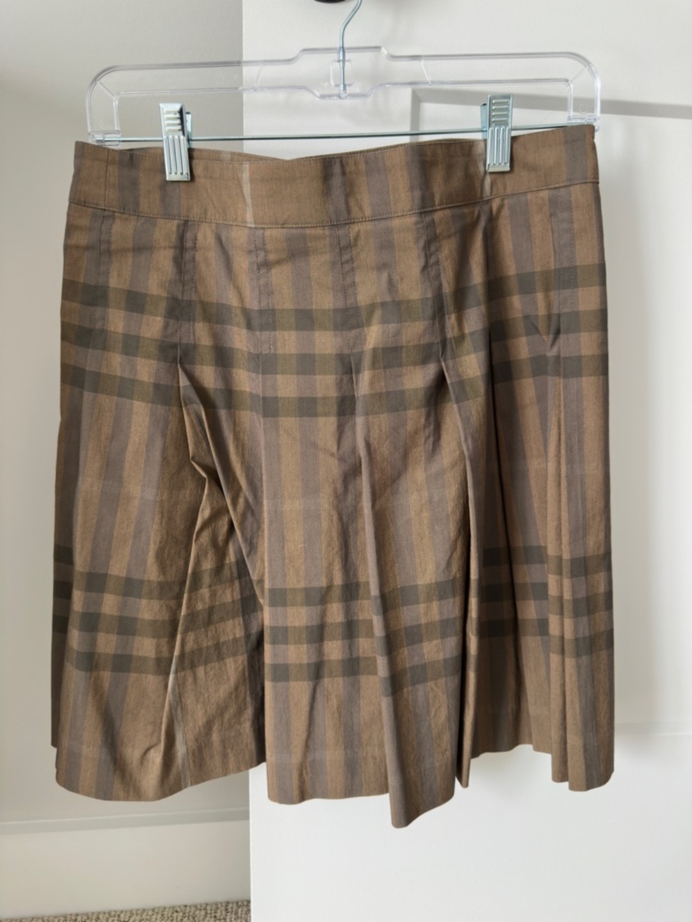 Burberry Brown Plaid Circle Skirt